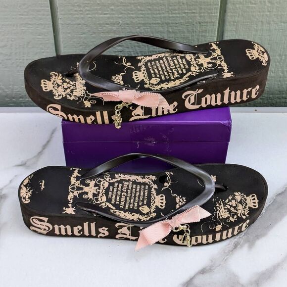 Juicy Couture Shoes - Juicy Couture Y2K "Smells Like Couture" Fairytale Platform Sandals. Size 10